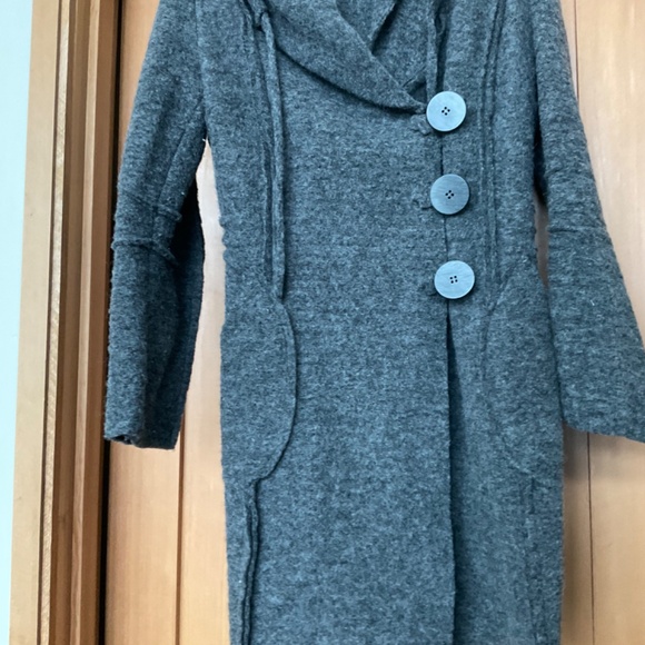 Grey wool sweater coat size small - Picture 3 of 5